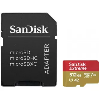 SanDisk micro SDXC Karte 512GB Extreme (190 MB/s Klasse 10, UHS-I U3 V30) Adapter SanDisk micro SDXC Karte 512GB Extreme (190 MB/s Klasse 10, UHS-I U3 V30) Adapter