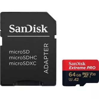 SanDisk micro SDXC Karte 64GB Extreme PRO (200 MB/s Klasse 10, UHS-I U3 V30)   Adapter