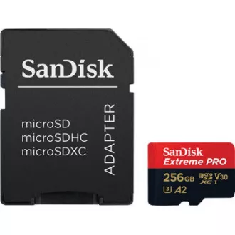 SanDisk micro SDXC Karte 256GB Extreme PRO (200 MB/s Klasse 10, UHS-I U3 V30)   Adapter