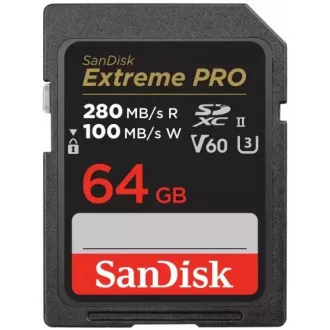 SanDisk SDXC-Karte 64GB Extreme PRO (280 MB/s Klasse 10, UHS-II V60) SanDisk SDXC-Karte 64GB Extreme PRO (280 MB/s Klasse 10, UHS-II V60)
