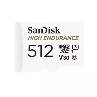 SanDisk MicroSDXC-Karte 512GB High Endurance (R:100/W:40 MB/s, C10, U3, V30)   Adapter
