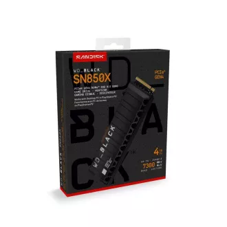 WD BLACK NVMe 4TB PCIe SN850X SSD Powered by SanDisk, Gen4, (R:7300, W:6600MB/s), Kühler WD BLACK NVMe 4TB PCIe SN850X SSD Powered by SanDisk, Gen4, (R:7300, W:6600MB/s), Kühler
