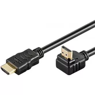 PremiumCord HDMI High Speed Ethernet Kabel, vergoldeter gebogener Stecker 270° 1m