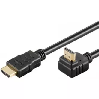 PremiumCord HDMI High Speed Ethernet Kabel, vergoldeter gebogener Stecker 270° 1m