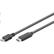 PremiumCord Kabel USB 3.1 Stecker C/Stecker - USB 2.0 Micro-B/Stecker, schwarz, 0, 6m