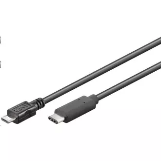 PremiumCord Kabel USB 3.1 Stecker C/Stecker - USB 2.0 Micro-B/Stecker, schwarz, 0, 6m