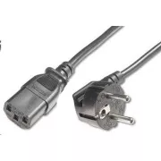 PREMIUMCORD Stromkabel 230V/10A, gebogene Gabel, 2m