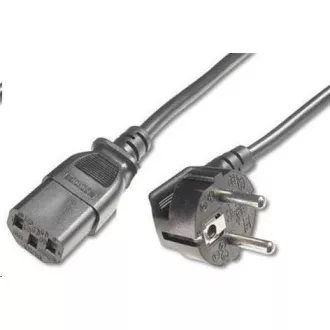 PREMIUMCORD Stromkabel 230V/10A, gebogene Gabel, 2m
