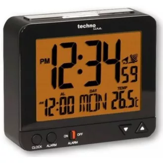 TechnoLine WT 195 - Digitaler Wecker schwarz mit Thermometer