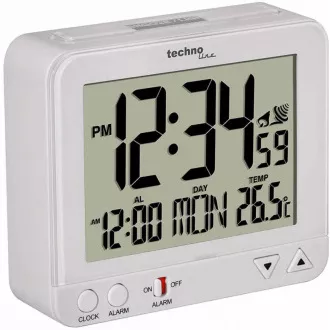 TechnoLine WT 195W - Digitaler Wecker weiß mit Thermometer