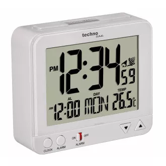 TechnoLine WT 195W - Digitaler Wecker weiß mit Thermometer