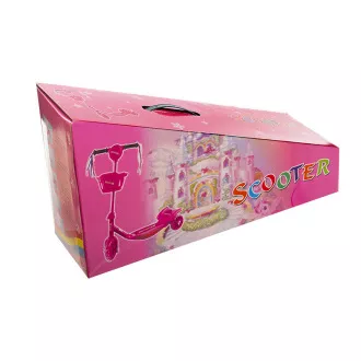 Beleuchteter Kinderroller mit Korb - rosa