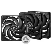 ARCTIC Lüfter P12 Slim PWM PST 3er-Pack, 120mm, 4pin, PWM, schwarz