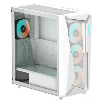 GIGABYTE Gehäuse GB-C301GW, ARGB Hub, transparente Seitenwand, Mid-Tower, 4x ARGB Lüfter, weiß