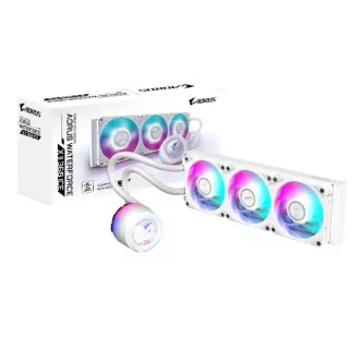GIGABYTE Wasserkühlung AORUS WATERFORCE X II 360I, 3x 120mm, ARGB, LCD Display, LGA1851, AM5, Weiß GIGABYTE Wasserkühlung AORUS WATERFORCE X II 360I, 3x 120mm, ARGB, LCD Display, LGA1851, AM5, Weiß