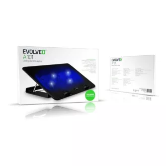 EVOLVEO Kühlkissen für NTB A101, bis zu 17", 2x 120mm Lüfter, blaue Hintergrundbeleuchtung, schwarz