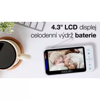EVOLVEO Babyphone N4, HD-LCD-Display, IR-Beleuchtung, Schlafmodus