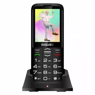 EVOLVEO EasyPhone XO, Mobiltelefon für Senioren mit Ladestation, schwarz
