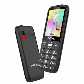 EVOLVEO EasyPhone XO, Mobiltelefon für Senioren mit Ladestation, schwarz