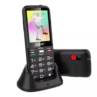 EVOLVEO EasyPhone XO, Mobiltelefon für Senioren mit Ladestation, schwarz
