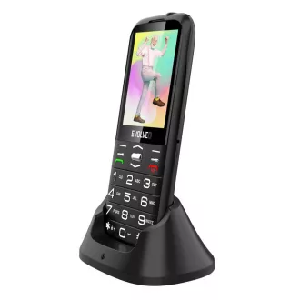 EVOLVEO EasyPhone XO, Mobiltelefon für Senioren mit Ladestation, schwarz