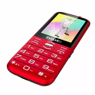 EVOLVEO EasyPhone XO, Mobiltelefon für Senioren mit Ladestation, rot