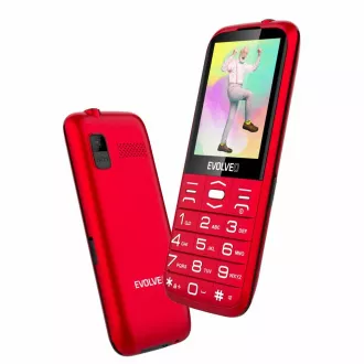 EVOLVEO EasyPhone XO, Mobiltelefon für Senioren mit Ladestation, rot
