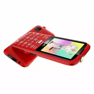 EVOLVEO EasyPhone XO, Mobiltelefon für Senioren mit Ladestation, rot