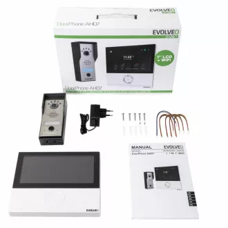 EVOLVEO DoorPhone AHD7, Home WiFi Videophone Set mit Tor- oder Türsteuerung weißer Monitor