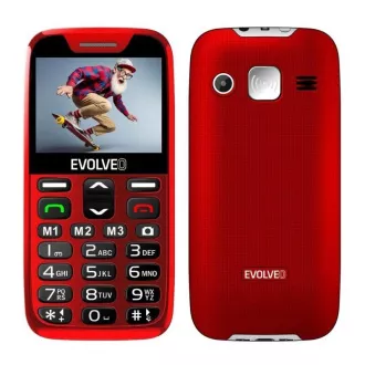 EVOLVEO EasyPhone XR, Mobiltelefon für Senioren mit Ladestation, rot