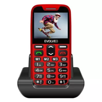EVOLVEO EasyPhone XR, Mobiltelefon für Senioren mit Ladestation, rot