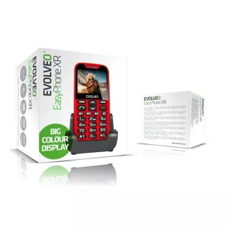 EVOLVEO EasyPhone XR, Mobiltelefon für Senioren mit Ladestation, rot