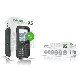 EVOLVEO StrongPhone X5, wasserdichtes, robustes Dual-SIM-Handy, schwarz-grau