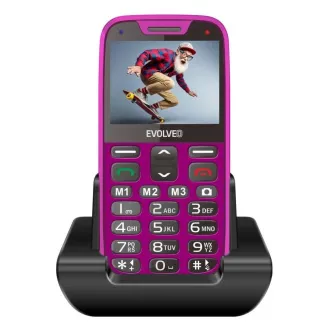 EVOLVEO EasyPhone XR, Mobiltelefon für Senioren mit Ladestation, rosa