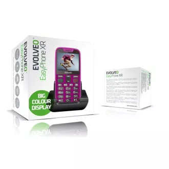 EVOLVEO EasyPhone XR, Mobiltelefon für Senioren mit Ladestation, rosa