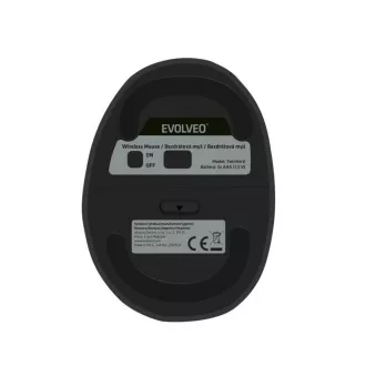 EVOLVEO LadyErgo, leise vertikale ergonomische Maus, 2.4GHz, schwarz