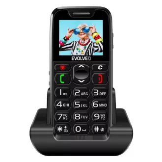 EVOLVEO EasyPhone, Mobiltelefon für Senioren mit Ladestation, schwarz EVOLVEO EasyPhone, Mobiltelefon für Senioren mit Ladestation, schwarz