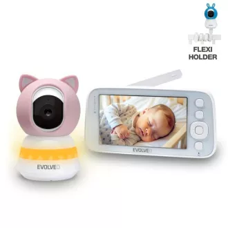 EVOLVEO Baby Monitor N5, Video-Babyphone-Set mit 360°-Überwachung, Zwei-Wege-Kommunikation und Wiegenliedern, rosa EVOLVEO Baby Monitor N5, Video-Babyphone-Set mit 360°-Überwachung, Zwei-Wege-Kommunikation und Wiegenliedern, rosa