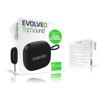 EVOLVEO TopSound, kabelloser, wasserdichter Bluetooth-Lautsprecher mit Radio, schwarz EVOLVEO TopSound, kabelloser, wasserdichter Bluetooth-Lautsprecher mit Radio, schwarz