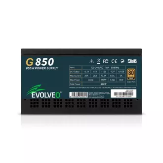 EVOLVEO G850 Netzteil 850W, 80 GOLD, ATX 3.1, aPFC, 140 mm Lüfter EVOLVEO G850 Netzteil 850W, 80 GOLD, ATX 3.1, aPFC, 140 mm Lüfter