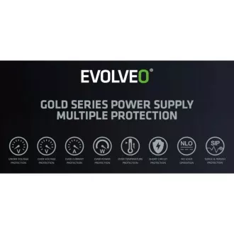 EVOLVEO G850 Netzteil 850W, 80 GOLD, ATX 3.1, aPFC, 140 mm Lüfter EVOLVEO G850 Netzteil 850W, 80 GOLD, ATX 3.1, aPFC, 140 mm Lüfter