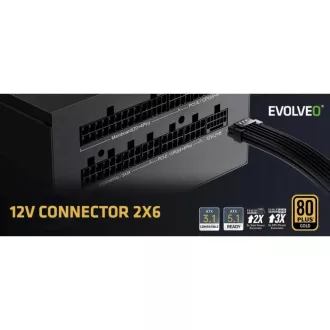 EVOLVEO G850 Netzteil 850W, 80 GOLD, ATX 3.1, aPFC, 140 mm Lüfter EVOLVEO G850 Netzteil 850W, 80 GOLD, ATX 3.1, aPFC, 140 mm Lüfter