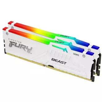 KINGSTON DDR5 DIMM (2er-Kit) FURY Beast White RGB XMP 32GB 5200MT/s CL40 KINGSTON DDR5 DIMM (2er-Kit) FURY Beast White RGB XMP 32GB 5200MT/s CL40