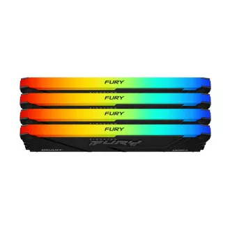 KINGSTON DDR4 32GB DIMM (Kit mit 4) 3600MT/s CL17 FURY Beast RGB, XMP KINGSTON DDR4 32GB DIMM (Kit mit 4) 3600MT/s CL17 FURY Beast RGB, XMP