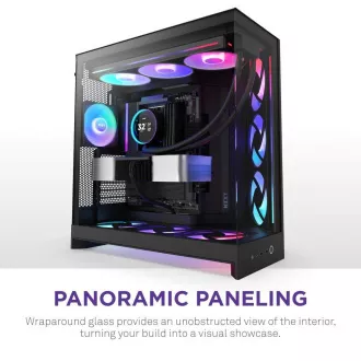 NZXT H9 Flow RGB Doppelkammer ATX / 1x140 RGB mm / 1x 120mm RGB Lüfter / Glas / schwarz