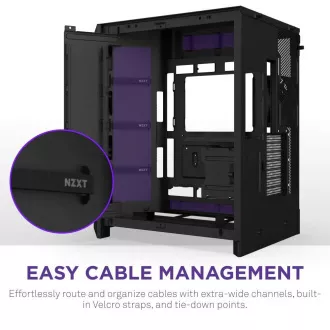 NZXT H9 Flow RGB Doppelkammer ATX / 1x140 RGB mm / 1x 120mm RGB Lüfter / Glas / schwarz