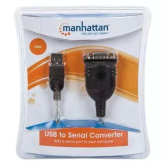 MANHATTAN USB zu seriellem Anschluss Konverter (USB AM / DB9M, RS232), Blister
