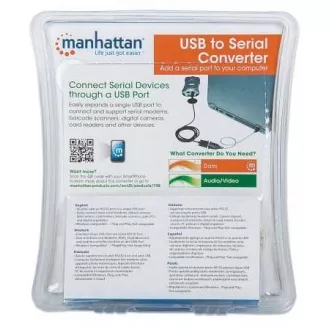 MANHATTAN USB zu seriellem Anschluss Konverter (USB AM / DB9M, RS232), Blister