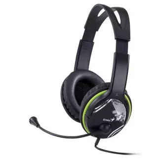 GENIUS Kopfhörer mit Mikrofon HS-400A, schwarz-grün GENIUS Kopfhörer mit Mikrofon HS-400A, schwarz-grün