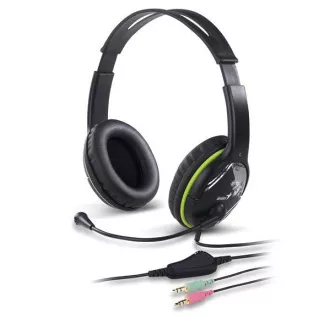 GENIUS Kopfhörer mit Mikrofon HS-400A, schwarz-grün GENIUS Kopfhörer mit Mikrofon HS-400A, schwarz-grün